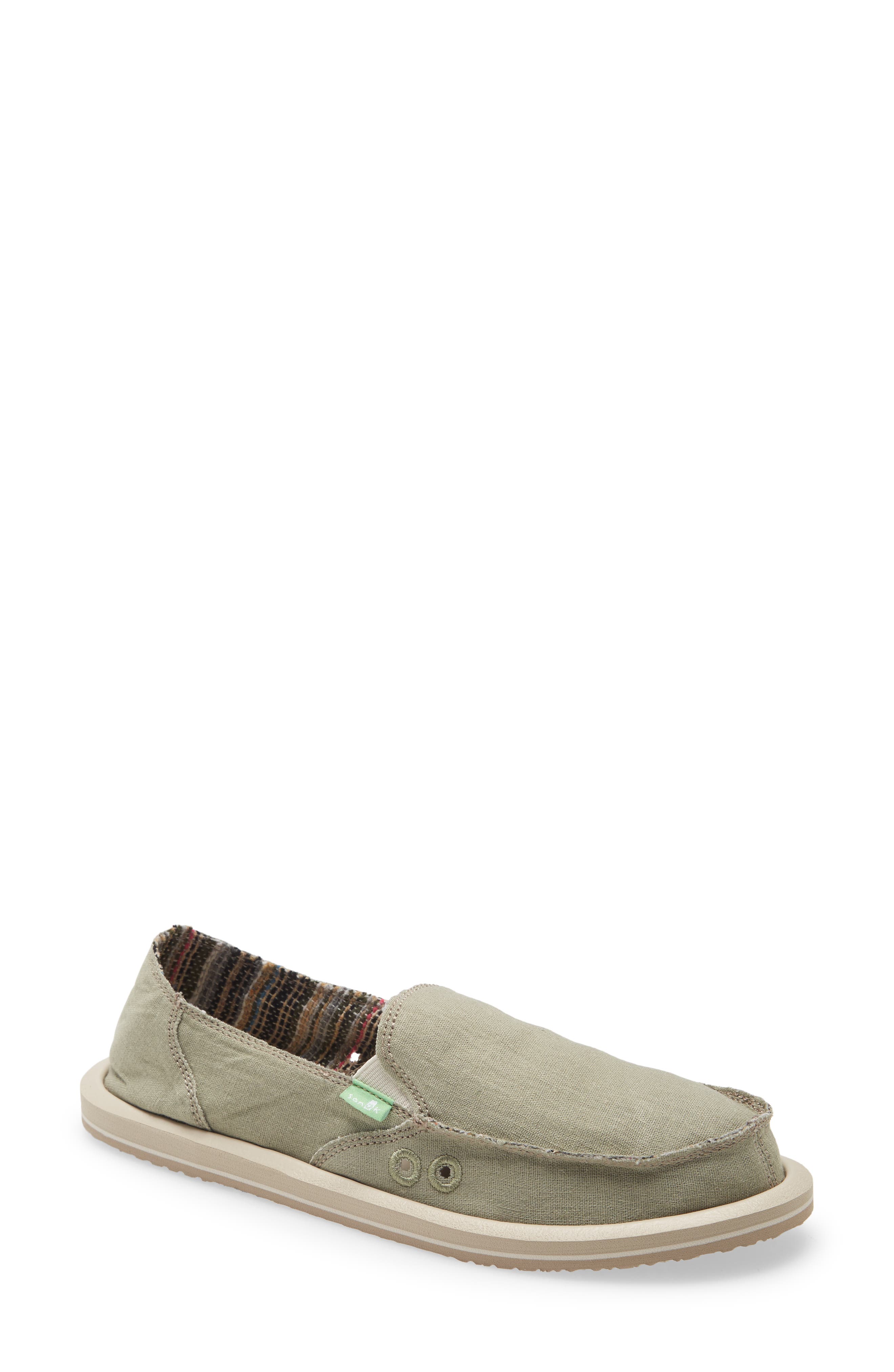 Sanuk Donna Slip-On Sneaker, Main, color, Olive Grey