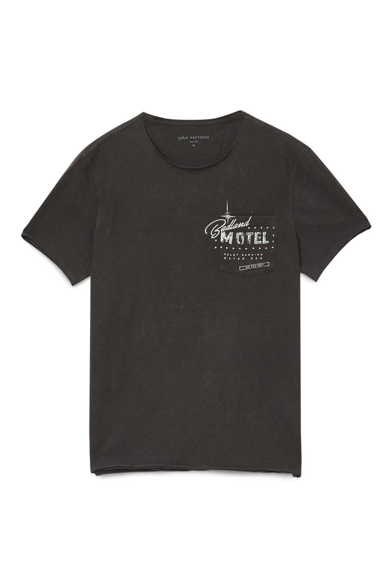 Badland Motel Raw Edge Organic Cotton Graphic T-Shirt, Alternate, color, CHARCOAL
