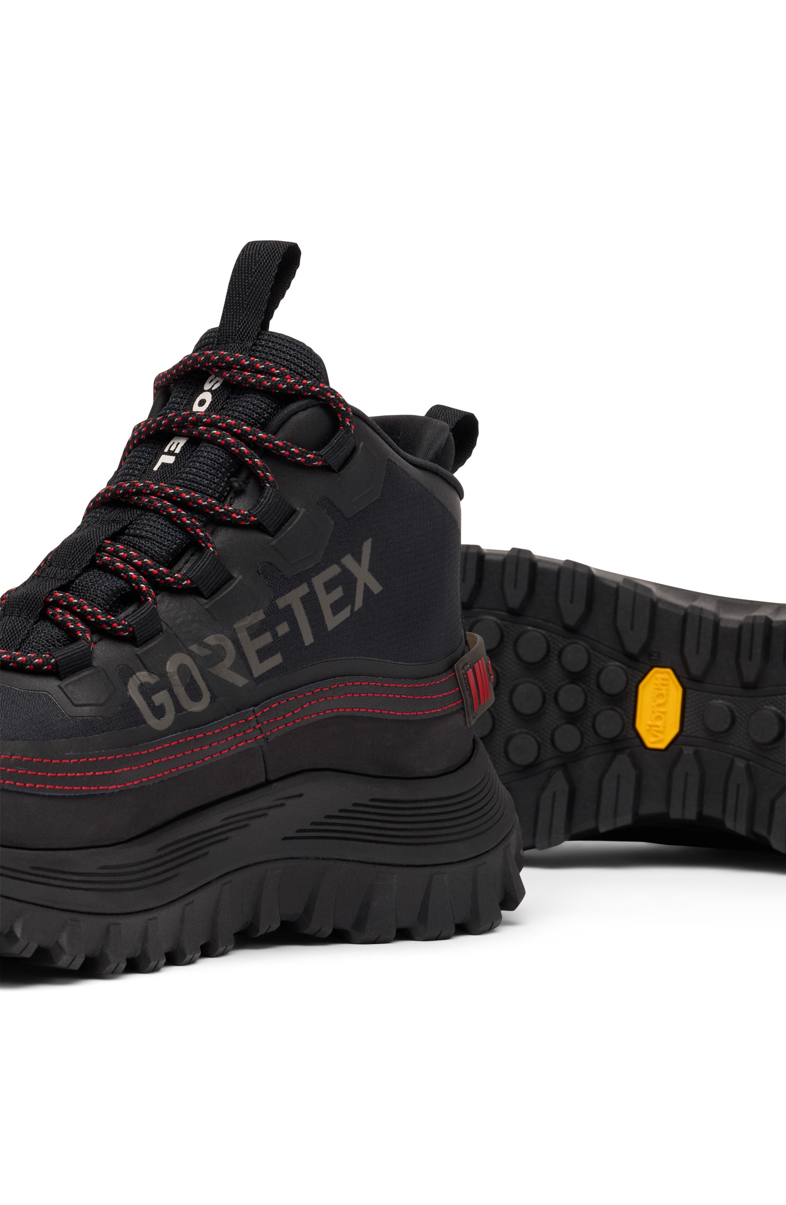 SOREL CALLSIGN HORIZON<sup>™</sup> Mid GTX Gore-Tex<sup>®</sup> Waterproof Sneaker, Alternate, color, Black/ Bright Red