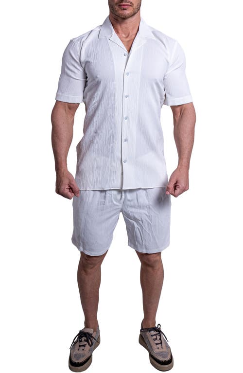 Maceoo Everyday White Short Sleeve Button-up Shirt