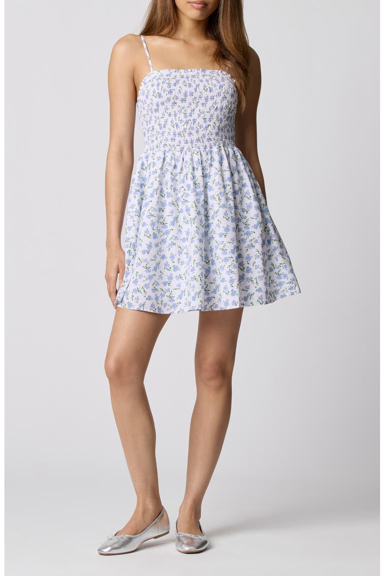 Fit & Flare Mini Sundress, Main, color, PEONIE