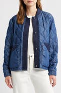 Bernardo Rib Trim Denim Quilted Liner Jacket