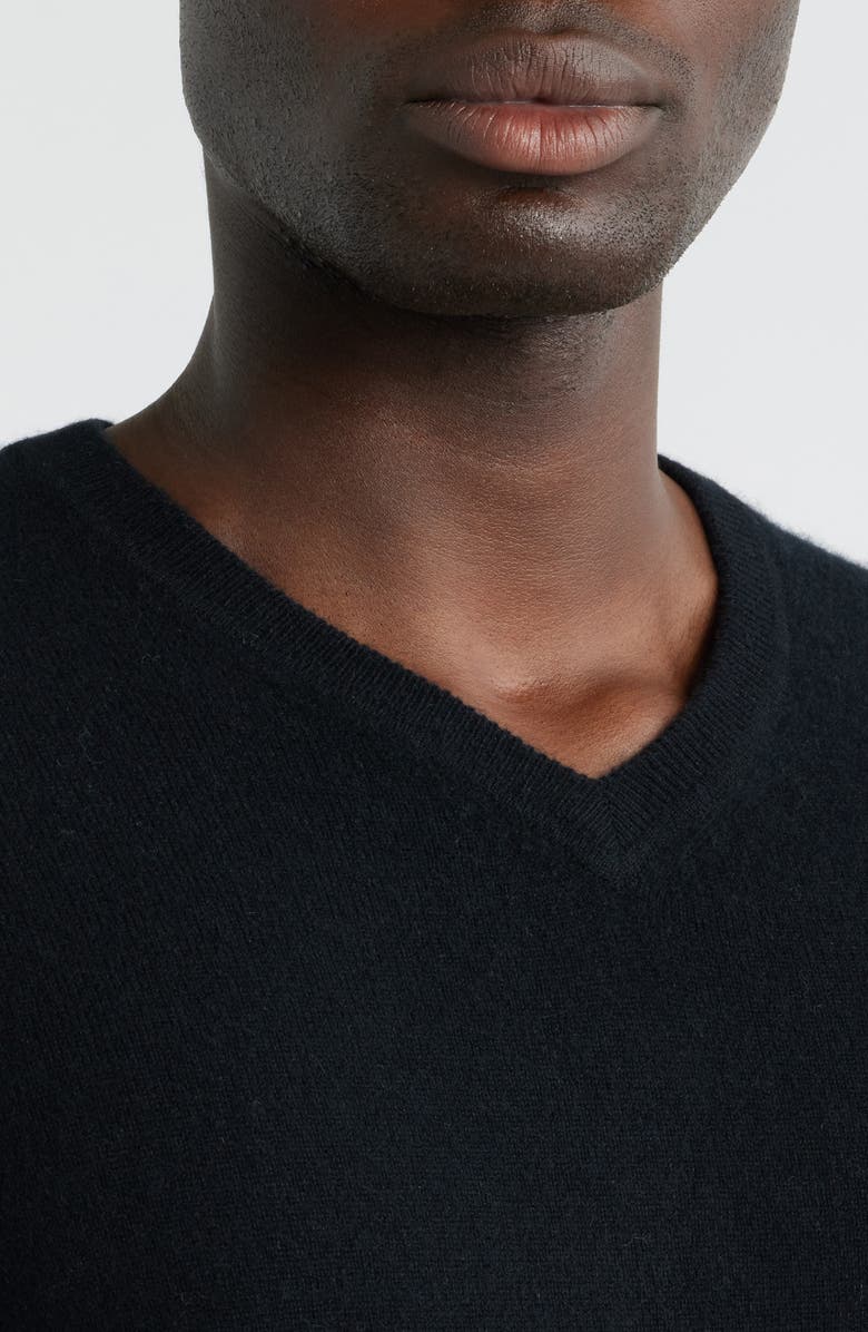 Nordstrom Cashmere V-Neck Sweater, Alternate, color, Black Caviar