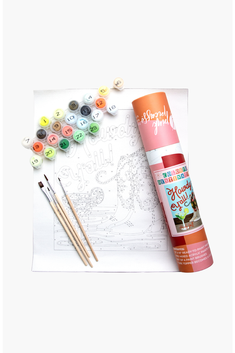 Howdy Y'all Paint-by-Numbers Kit, Main, color, Orange / Brown