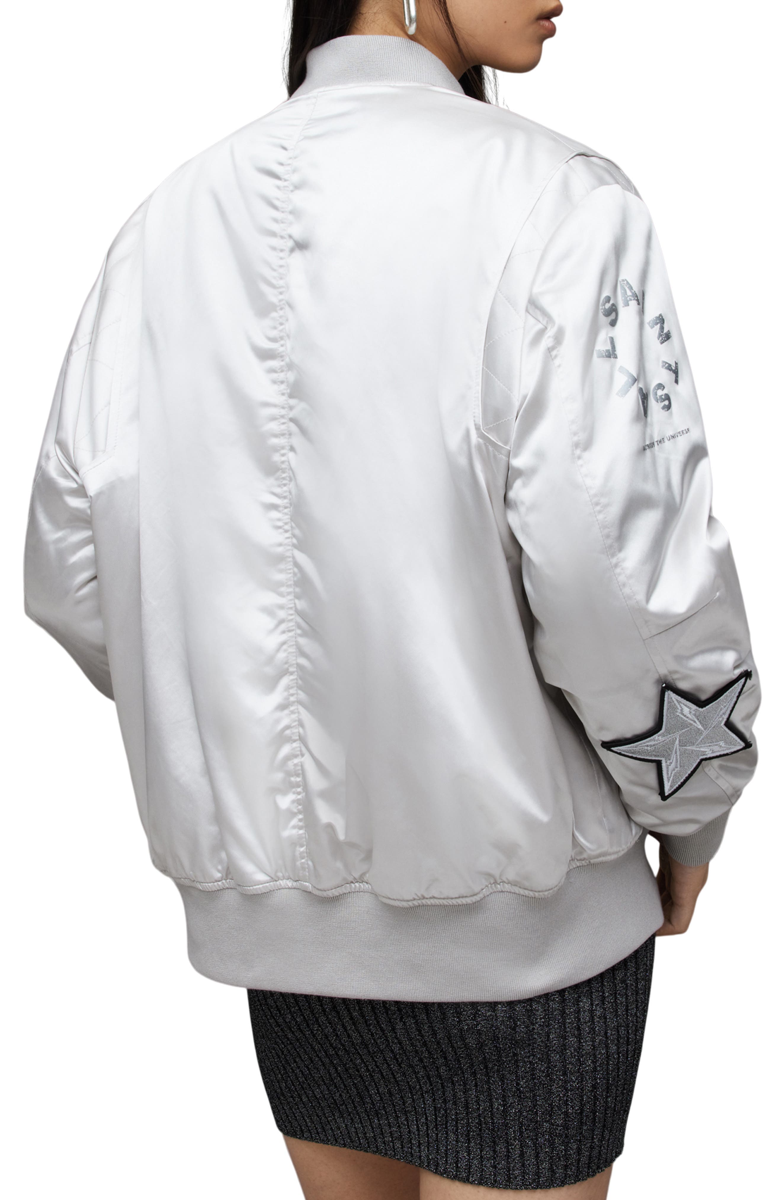 Echo Logo Patch Satin Bomber Jacket - image 2
