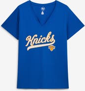 PROFILE Women's Profile Blue New York Knicks Plus Size Sweep V-Neck T-Shirt