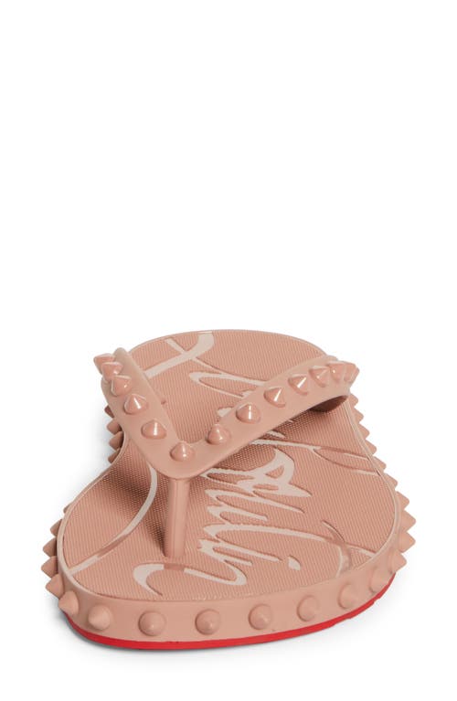 Christian Louboutin 'studded Open Toe Flat Sole Sandals' In Romance