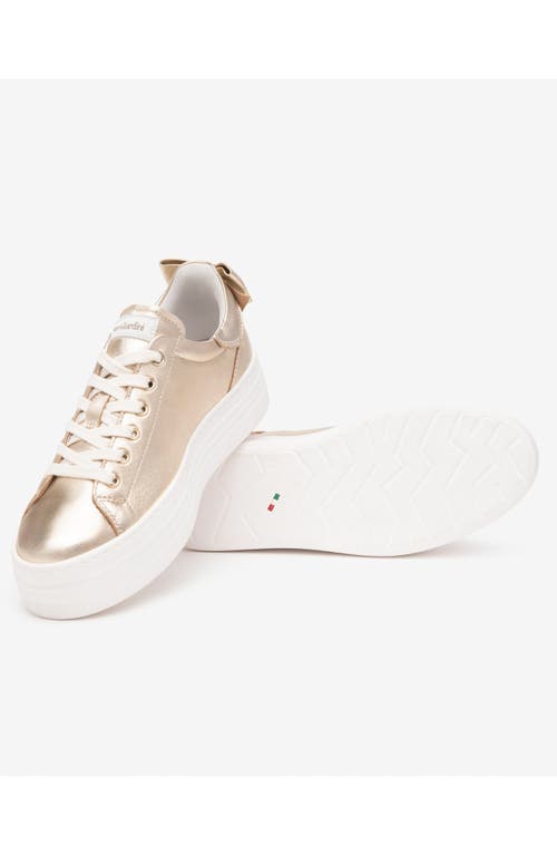 Nerogiardini Bow Platform Skate Sneaker In Gold