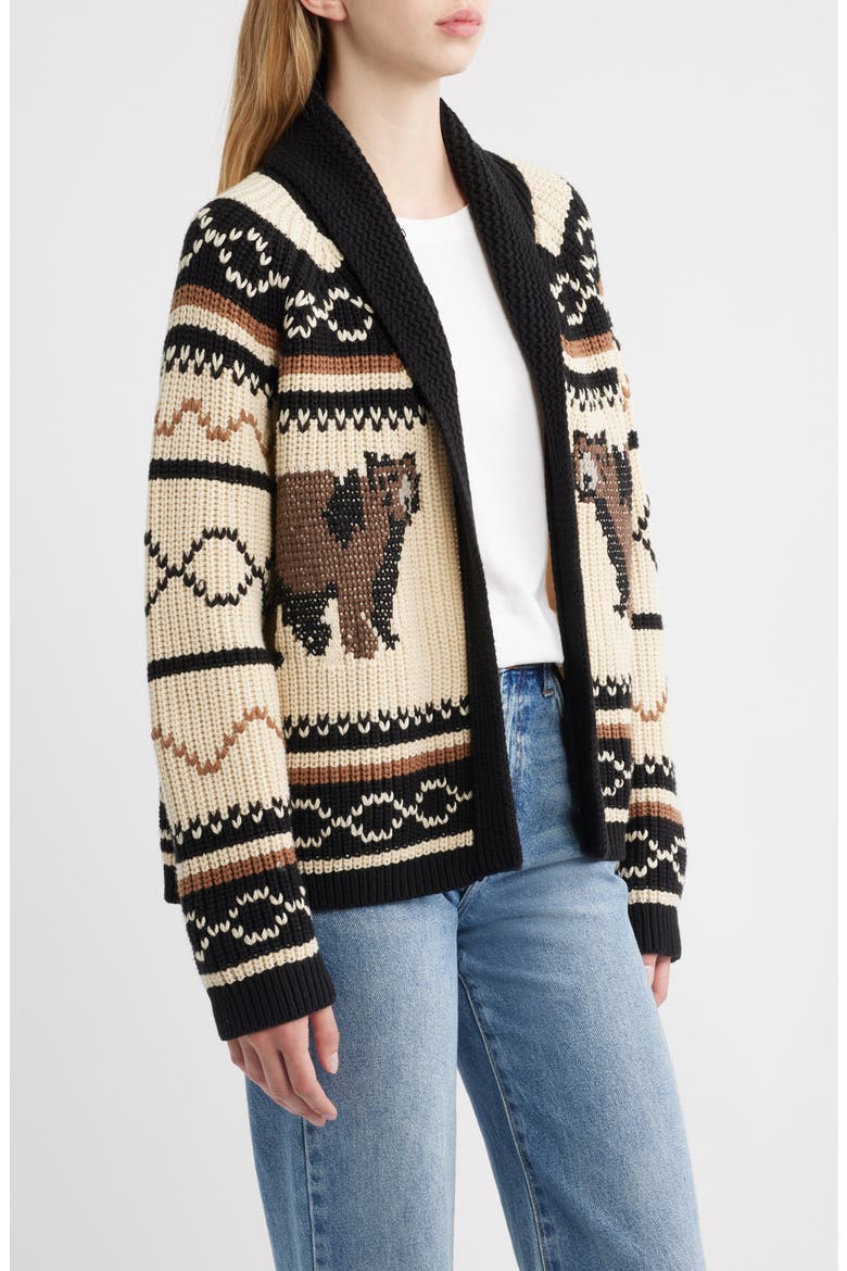Bear Lodge Cardigan, Alternate, color, BLACK