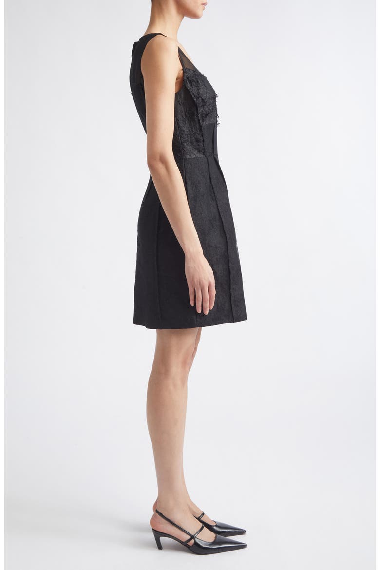 Textured Fray Jacquard Minidress, Alternate, color, BLACK