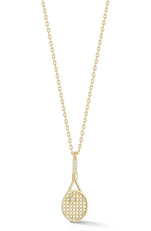 Tennis Racket Pendant Necklace
