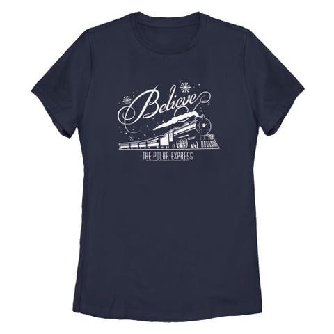 Women's Polar Express Believe Train  Graphic T-Shirt