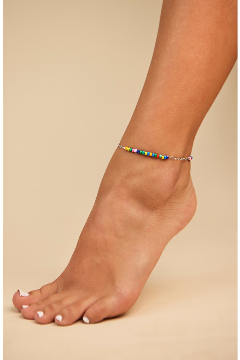 Iridiana Rainbow Beaded Bracelet, Alternate, color, SILVER
