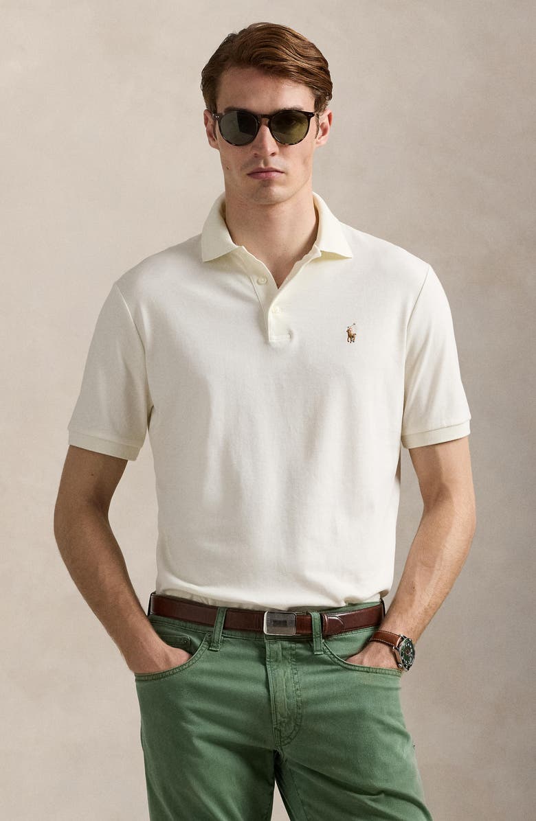 Polo Ralph Lauren Classic Fit Solid Cotton Polo, Alternate, color, Pale Cream