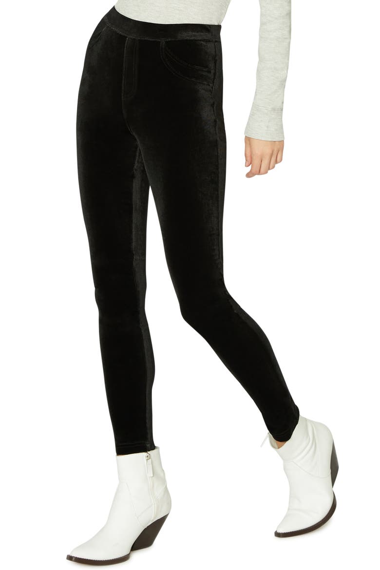Grease Leggings, Alternate, color, SOLID BLACK VELVET