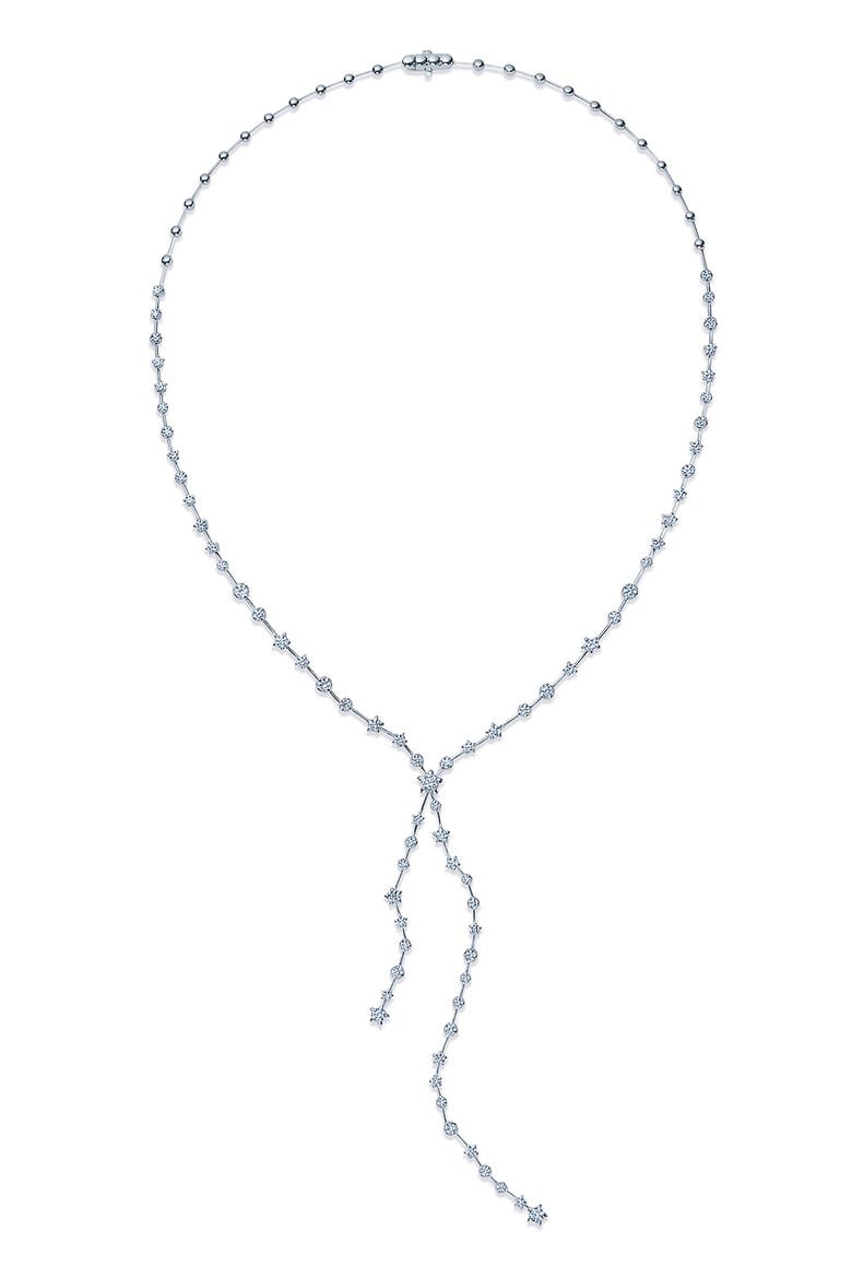18k Gold Diamond Star Lariat Necklace, Main, color, WHITE GOLD
