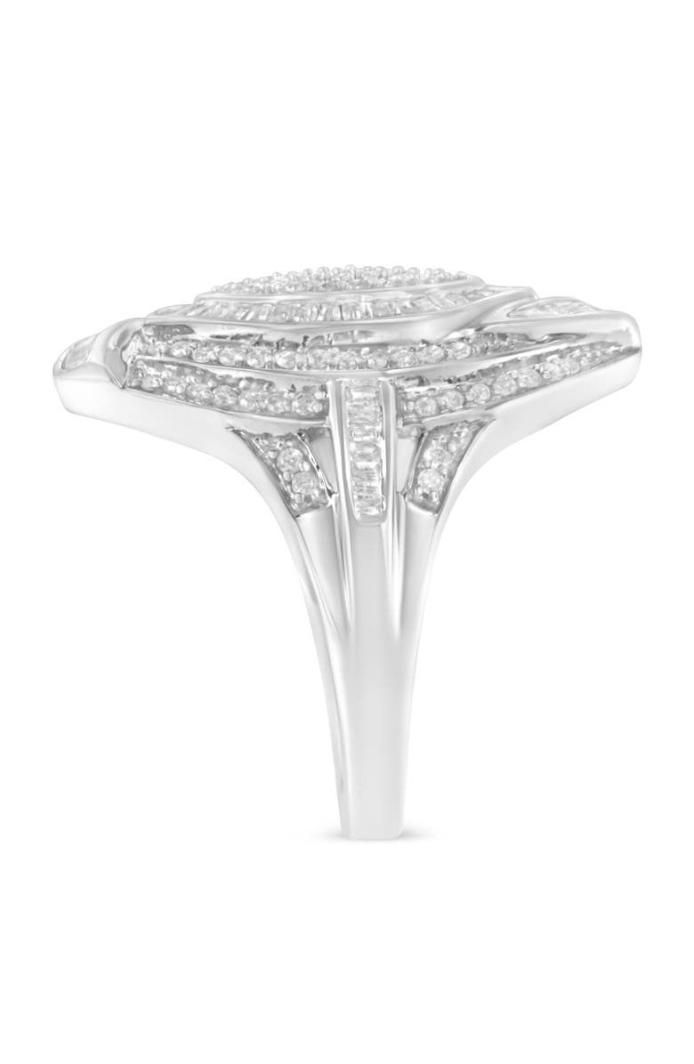 Haus of Brilliance Silver 1-1/8 Cttw Diamond Cluster Triple Halo Knot Cocktail Ring, Alternate, color, Silver