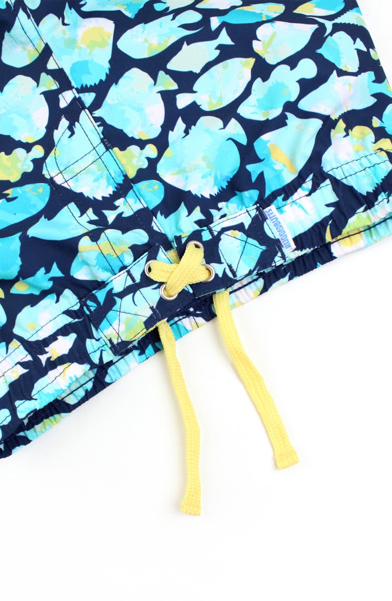 RuggedButts Kids' Fish Print Swim Trunks, Alternate, color, Fish Friends