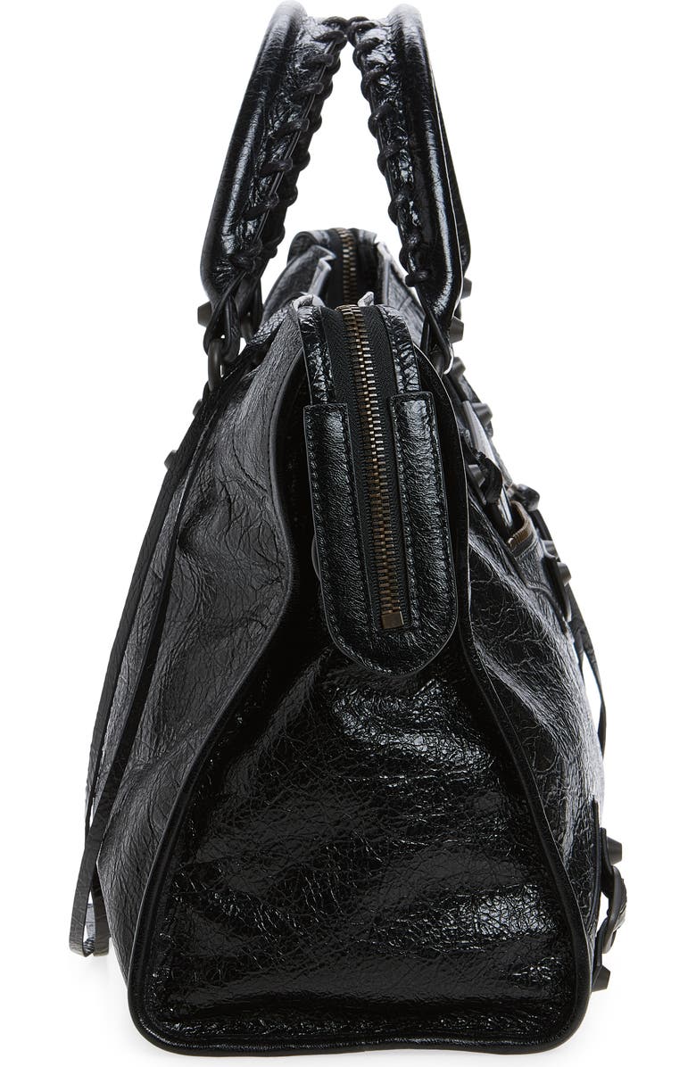 Balenciaga Medium Le City Leather Satchel, Alternate, color, 1000 Black