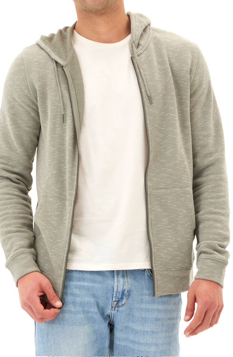 Threads 4 Thought Jordyn Stripe Organic Cotton French Terry Zip Hoodie, Main, color, 