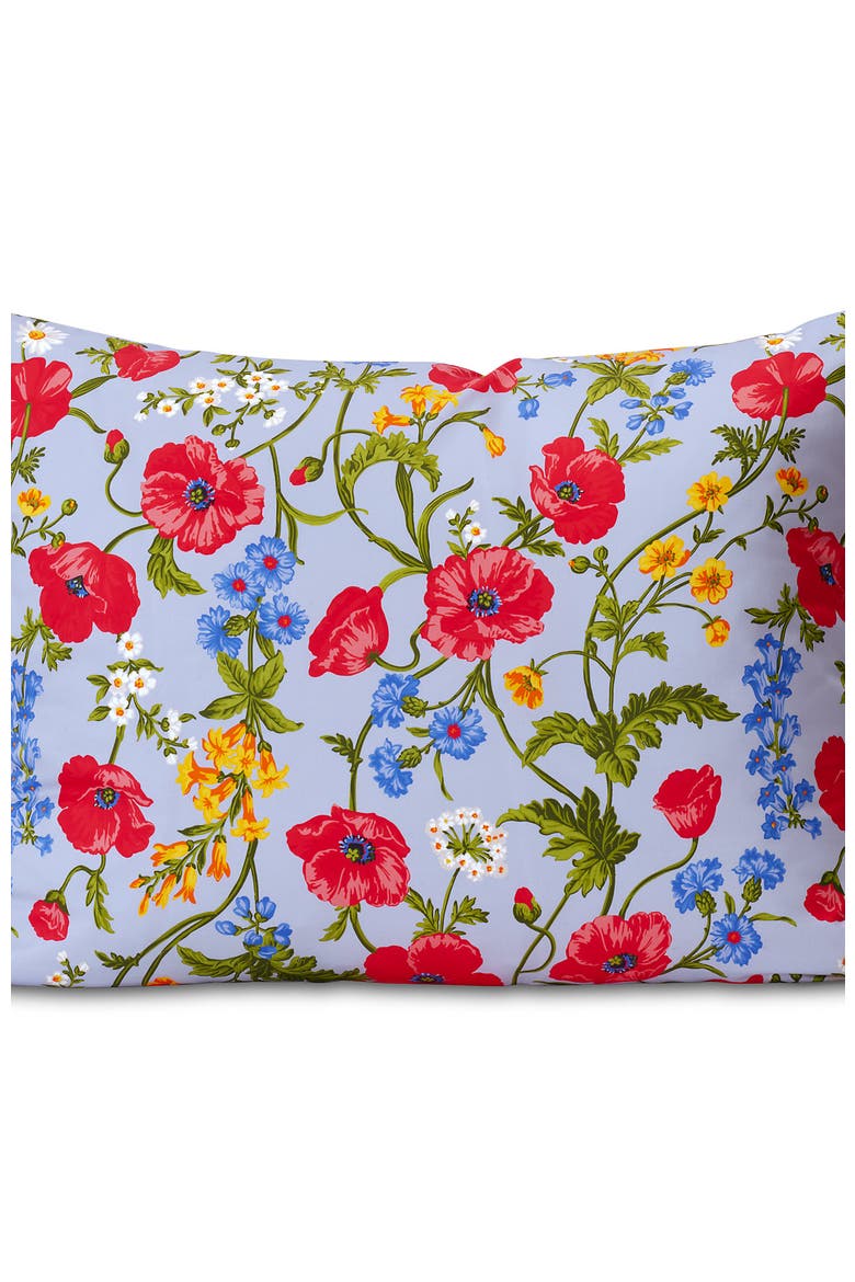 400 Thread Count Premium Supima Cotton No Iron Sateen Pillow Sham, Alternate, color, Clearlake Blue Poppy Floral