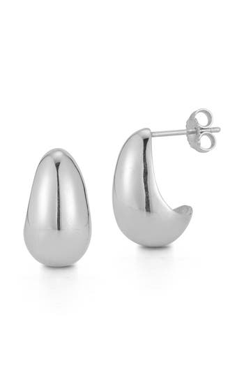 Chloe & Madison Chloe And Madison Dome Hoop Earrings In Metallic