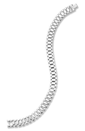Yield Of Men Rhodium Plated Sterling Silver 11mm Chain Bracelet In Silver
