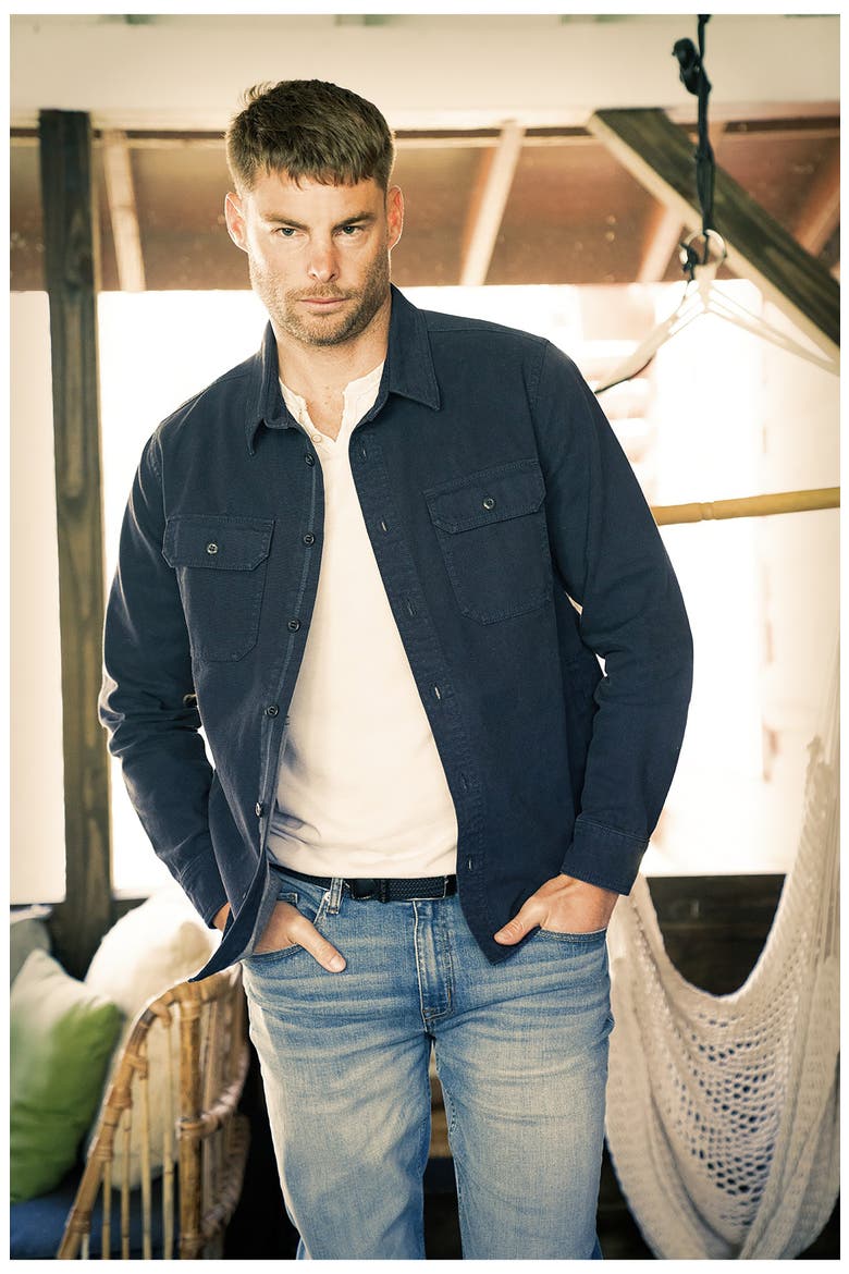 Cotton Canvas Shirt Jacket, Alternate, color, NIGHT SKY