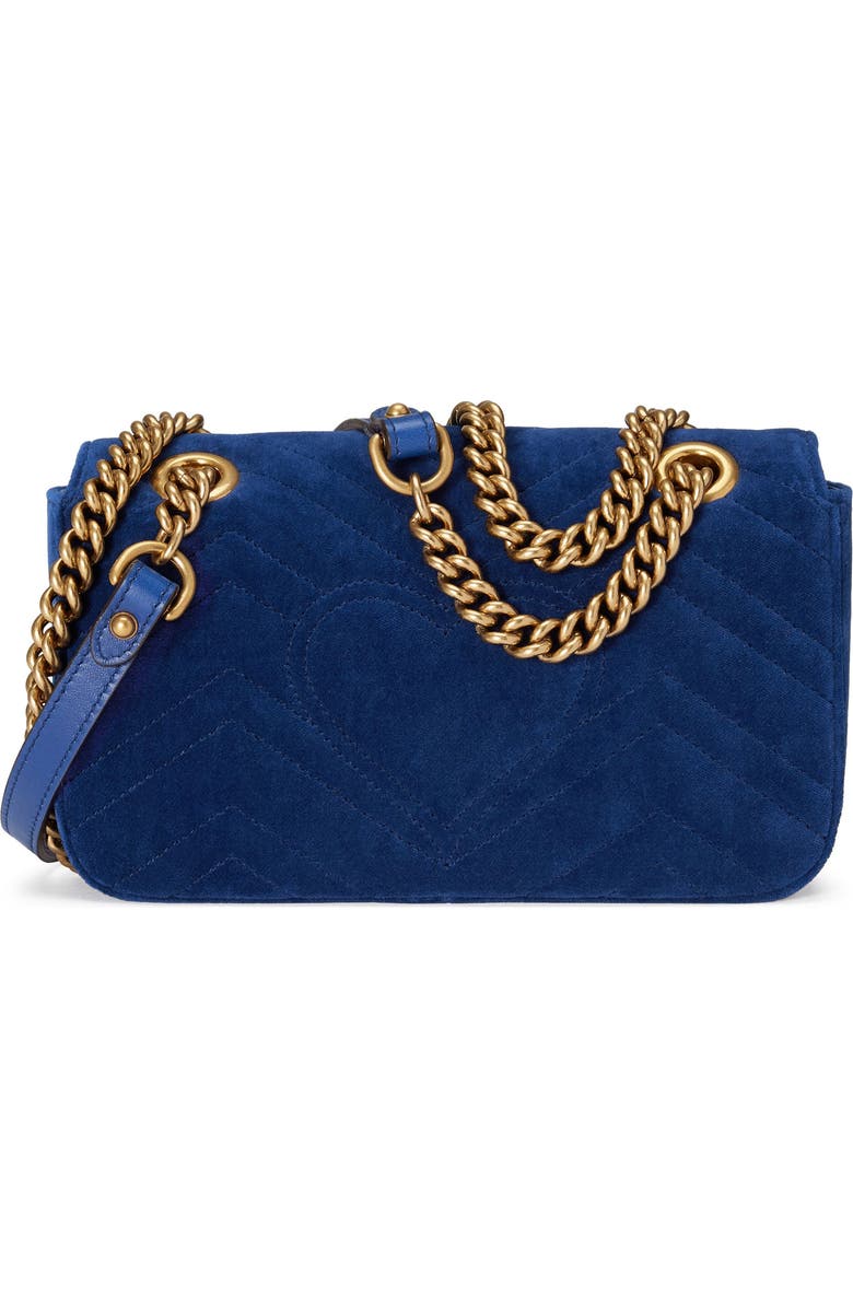 Gucci Small GG Marmont 2.0 Matelassé Velvet Shoulder Bag, Alternate, color,