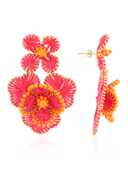LOTT.gioielli CE SI Double Flower Earring L - Fuchsia/Orange