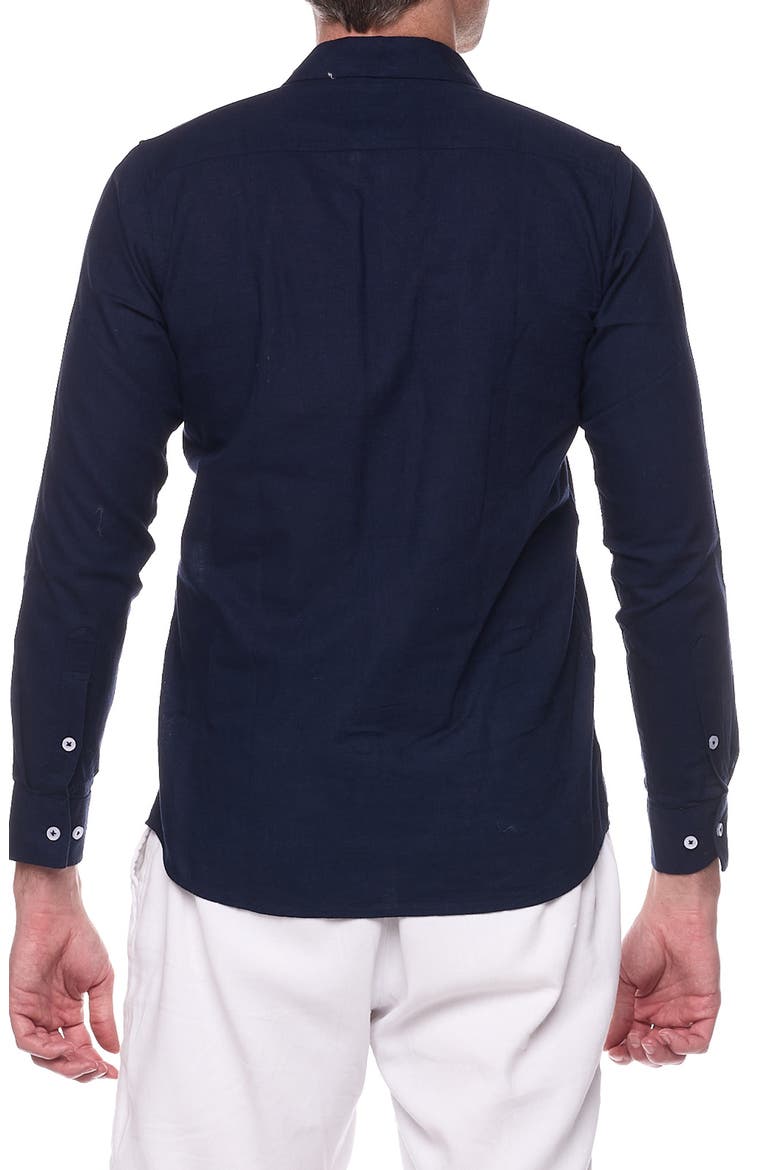 Linen Sport Shirt, Alternate, color, NAVY BLUE