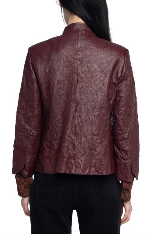 Zadig & Voltaire Veryn Cuir Crinkled Leather Jacket In Brown
