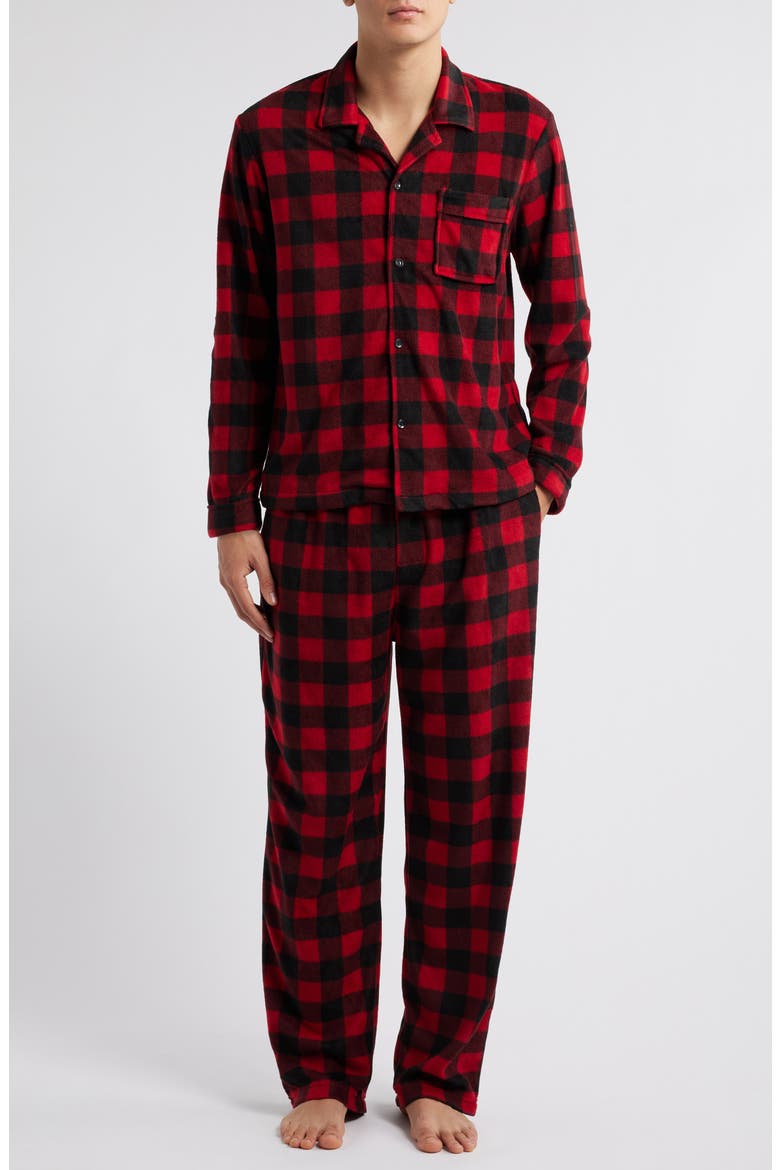 Buffalo Check Fleece Pajamas, Main, color, RED BUFFALO CHECK
