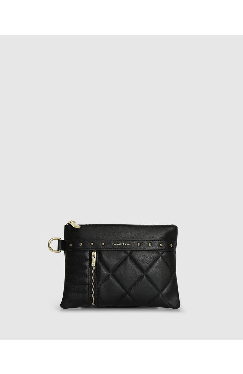 Belle & Bloom Be Mine Quilted Pouch, Main, color, Black