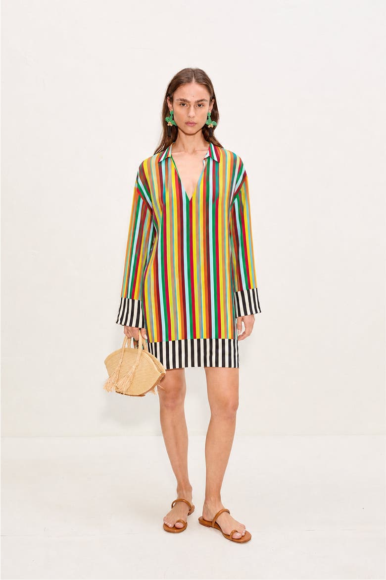 Diaz Crepe Mini Dress, Alternate, color, Vibrant Multi Stripe