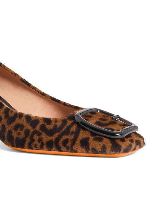 Santoni Animal-print Cavallino Mid-heel Pump In Brown