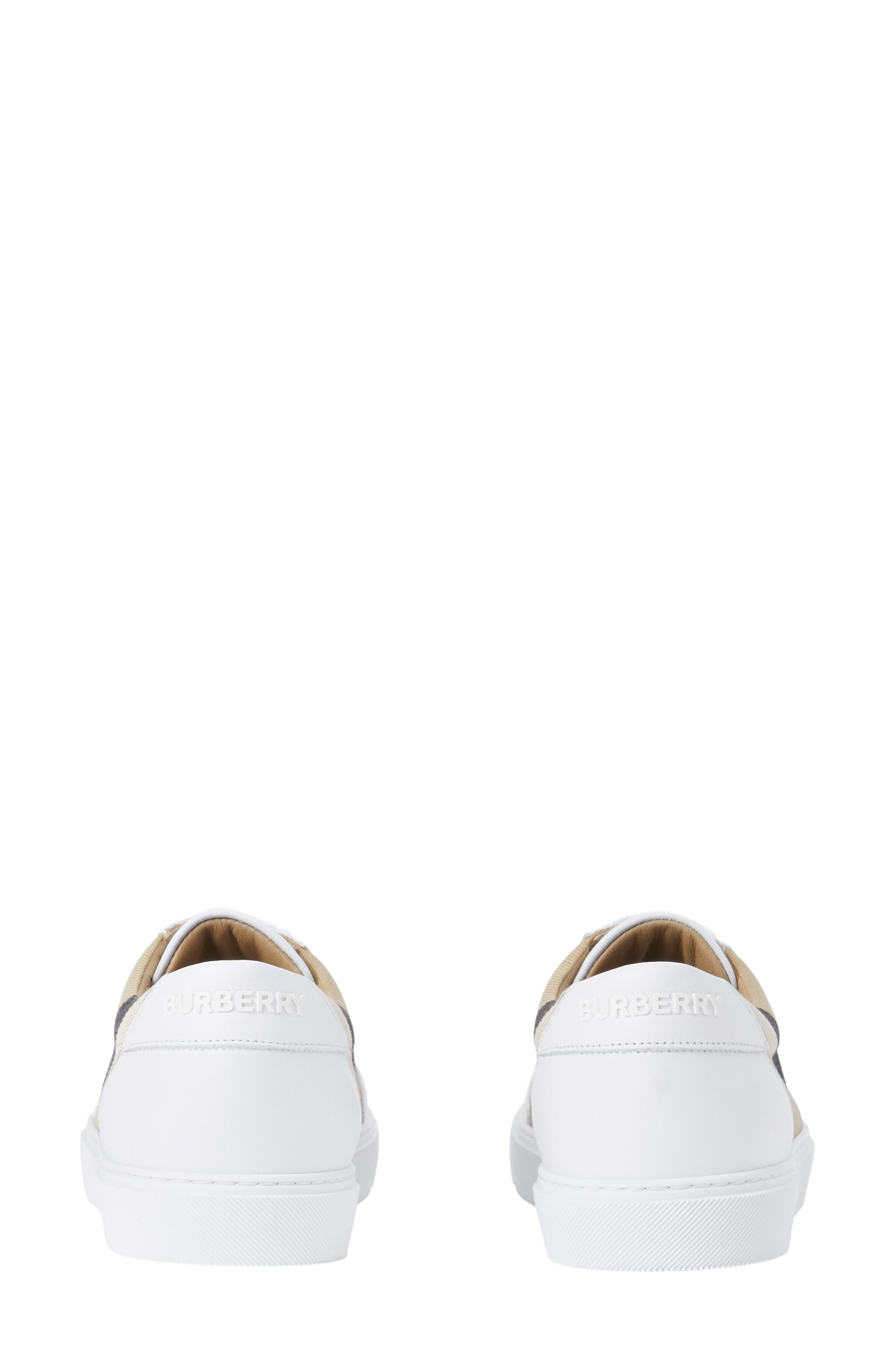 Burberry Salmond Check Low Top Sneaker, Alternate, color, Optic White