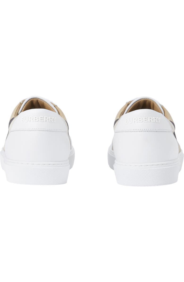 Burberry Salmond Check Low Top Sneaker, Alternate, color, Optic White