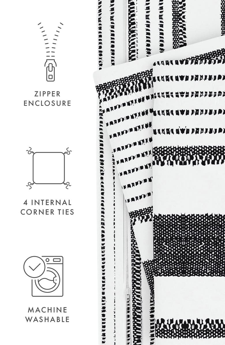 HOMESPUN HOME SPUN Premium Ultra Soft Vintage Stripe Pattern 3-Piece Duvet Cover Set, Alternate, color, Light Gray