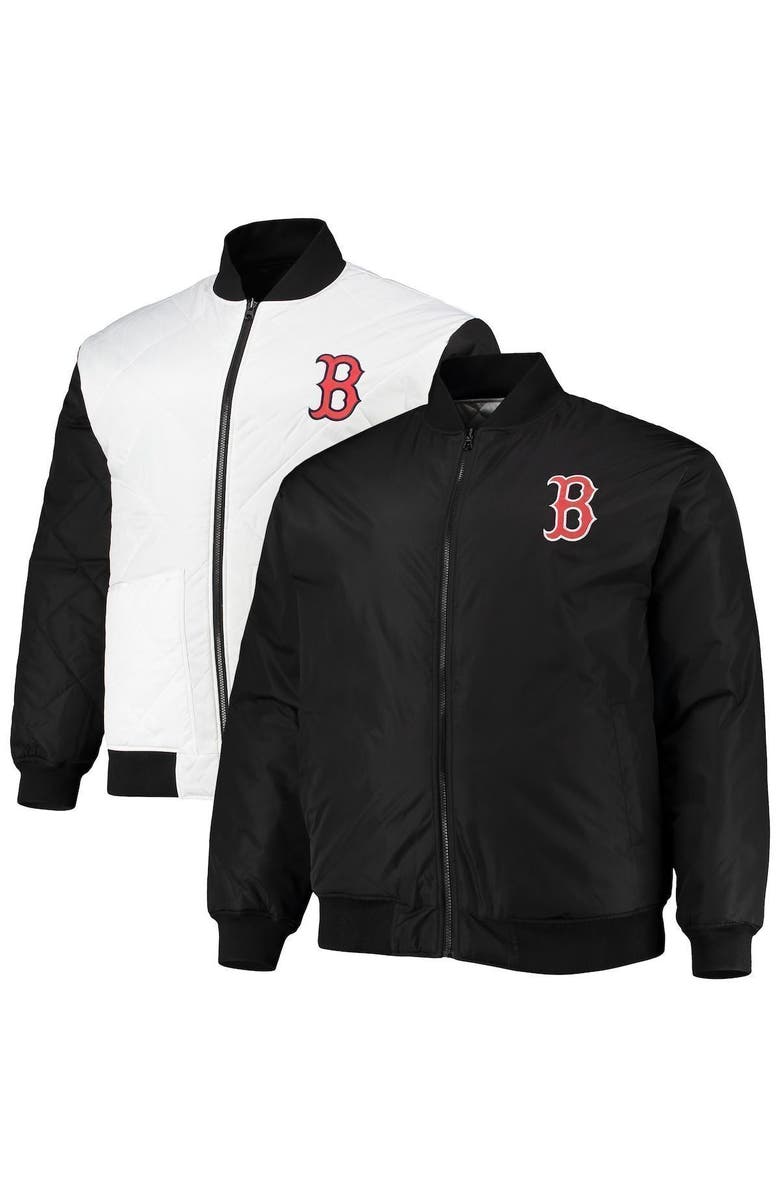 PROFILE Men's White/Black Boston Red Sox Reversible Satin Full-Zip Jacket, Main, color, 