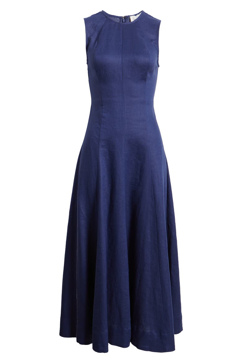Cecila Sleeveless Linen Maxi Dress, Alternate, color, DANUBE