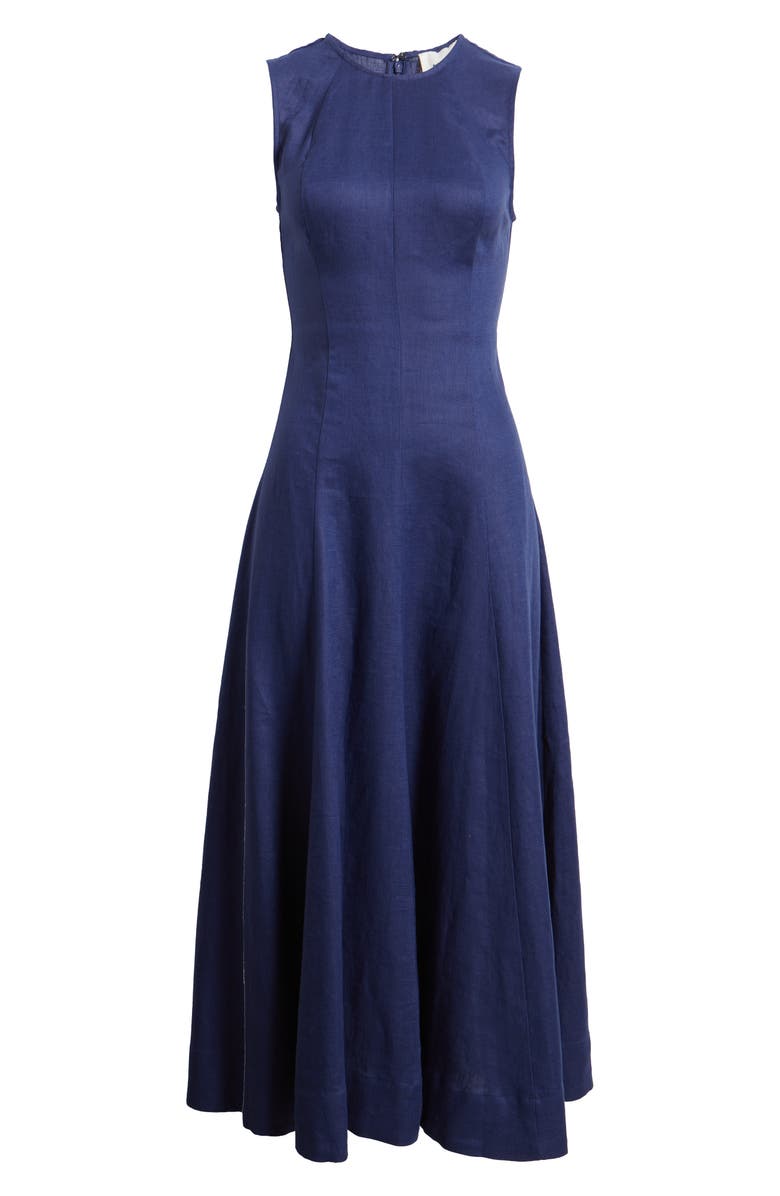 Reformation Cecila Sleeveless Linen Maxi Dress, Main, color, Danube