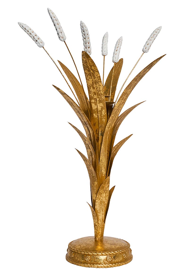 Forest Walk Wheat 17-Inch Candleholder, Main, color, GOLD
