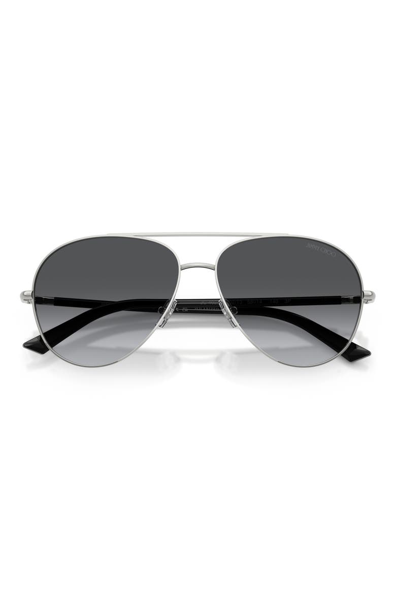 58mm Polarized Pilot Sunglasses, Alternate, color, SILVER / POLAR GRADIENT GREY