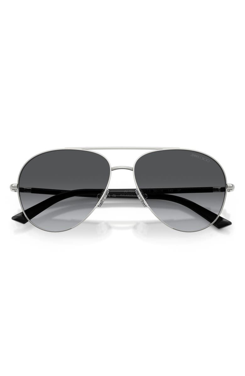 Jimmy Choo 58mm Polarized Pilot Sunglasses, Alternate, color, Silver / Polar Gradient Grey