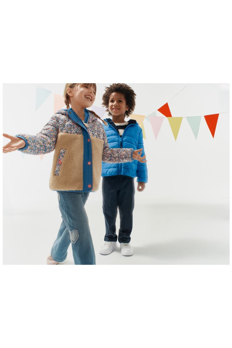 Kids' Janie Mix Media Sherpa Jacket, Alternate, color, DELFT FLORAL