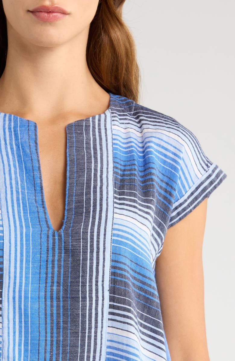 lemlem Elina Stripe Cotton Caftan, Alternate, color, Blue