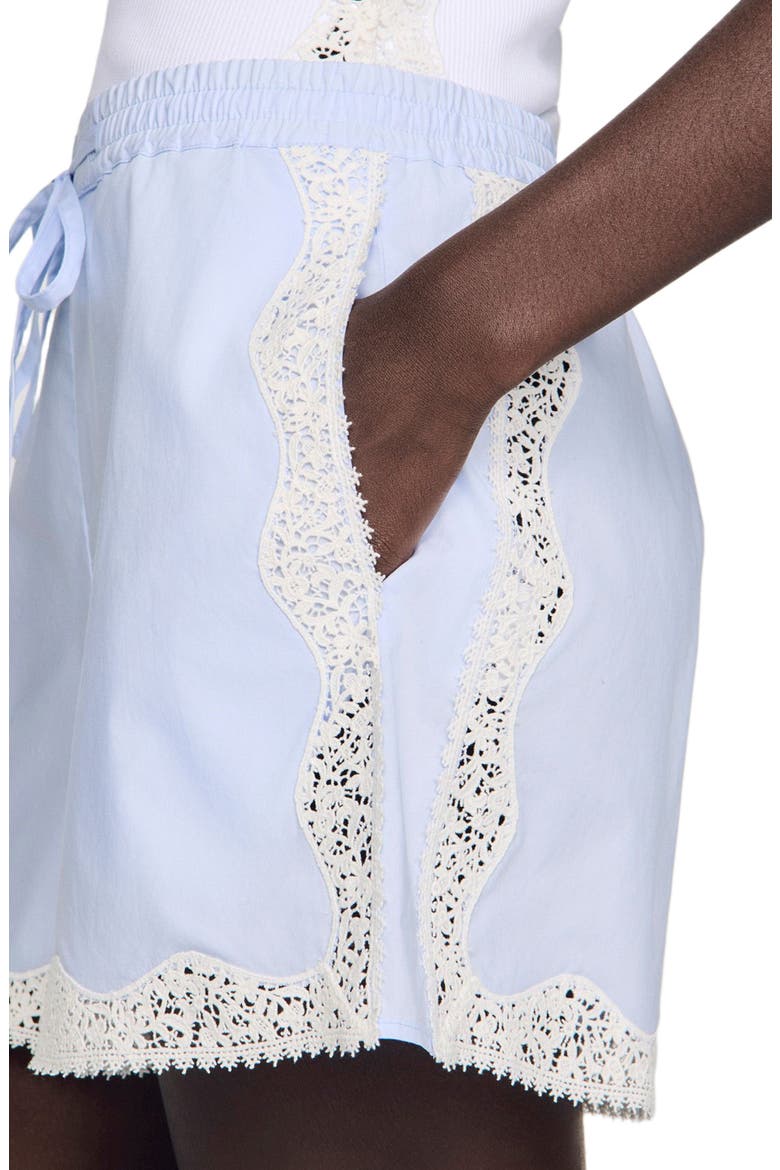 Lace detail shorts, Alternate, color, Sky blue