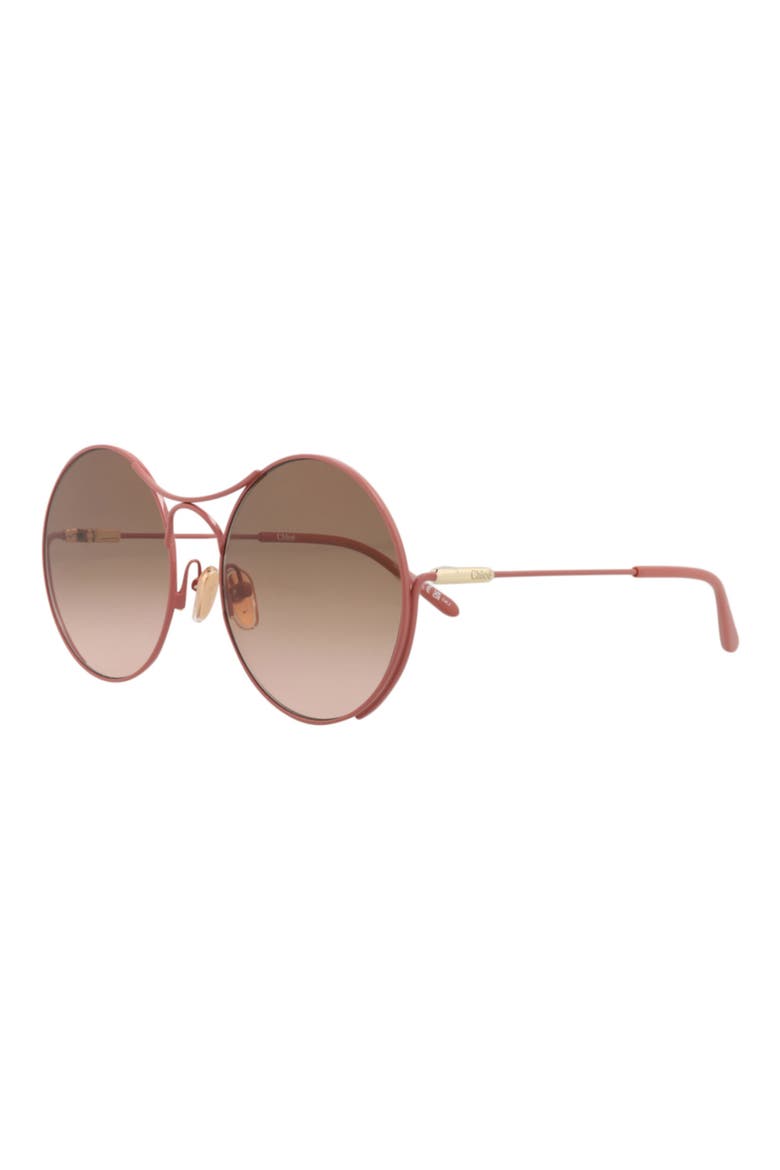 58mm Round Sunglasses, Alternate, color, PINK PINK BROWN