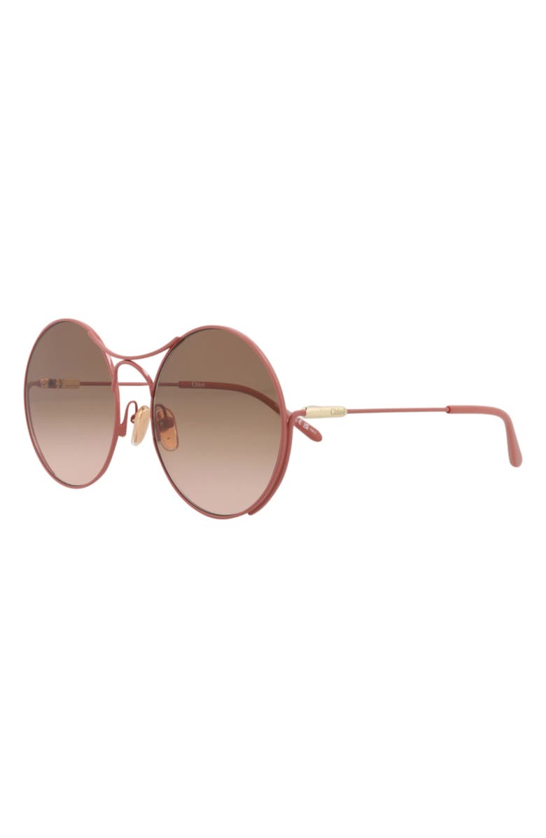 Chloé 58mm Round Sunglasses, Alternate, color, Pink Pink Brown
